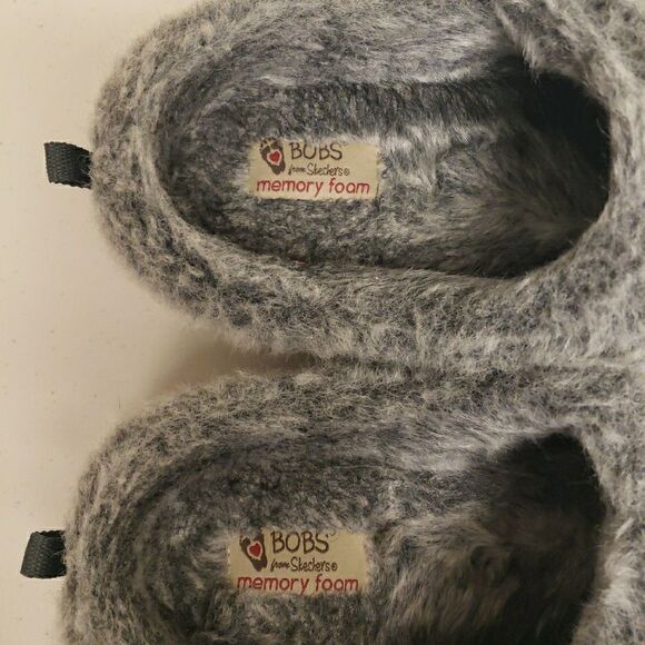 Skechers Womens Shoes Gray 8 M Fur Trim Slip On Slippers Mules Mocassin - Picture 6 of 9